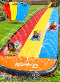JAMBO 20ft Premium Triple Water Slide with 3 Body Boards