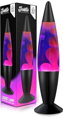JAMBO 16" Beautiful Lamp- Blue with Purple Wax, Relaxing Liquid Lamp for Living Room Office Bedroom Adults Teens Kids, Magma Light, Night Light Nightlight, Home Decor