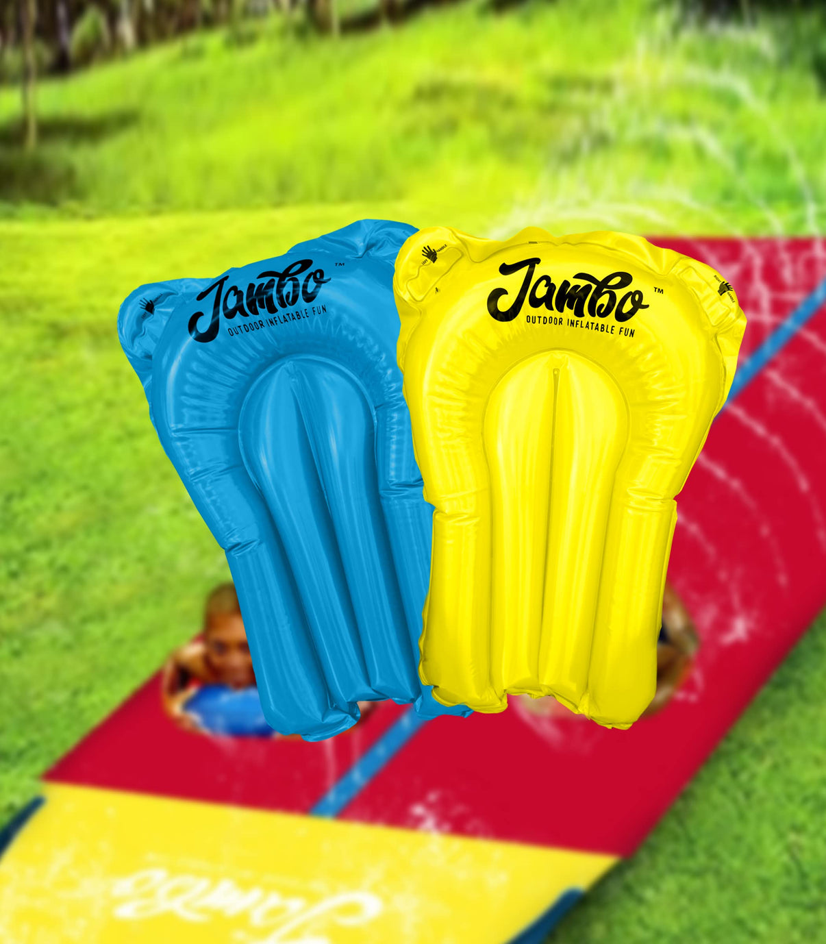Jambo Slide Bodyboards (2 Pack Replacement Boards, Accessories), Thick and Durable Body Boards Boogie Boards for Water Slides or Pool