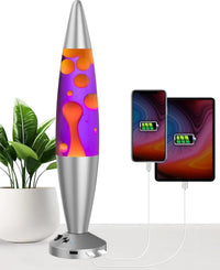 JAMBO 16" Upgraded Liquid Motion Lava Lamp – Purple Liquid with Yellow Wax – USB Powered with Timer – Relaxing Night Light for Bedroom, Living Room & Office