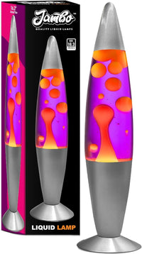 JAMBO 16" Liquid Motion Lamp – Purple with Yellow/Orange Wax – Relaxing Magma Night Light for Bedroom, Living Room & Office – Decorative Lamp for Adults, Teens & Kids