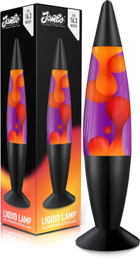 JAMBO 16" Liquid Lamp – Purple with Yellow/Orange Wax – Relaxing Magma Light for Bedroom, Living Room, Office – Night Light for Adults, Teens & Kids