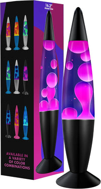 JAMBO 16" Liquid Motion Lamp – Purple with White/Pink Wax – Relaxing Magma Light for Bedroom, Living Room & Office – Night Light for Adults, Teens & Kids
