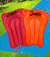 JAMBO 2 Pack Inflatable Body Boards for Water Slides, Boogie Boards for Pool, Lake & Slip Slides, Lightweight Floating Water Toys for Kids & Adults