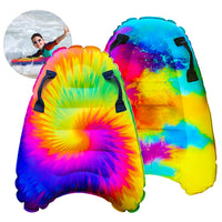 JAMBO 2 Pack Inflatable Surf Body Boards with Handles for Water Slides, Boogie Boards for Beach, Pool, Lake & Slip Slides, Lightweight Floating Water Toys for Kids & Adults