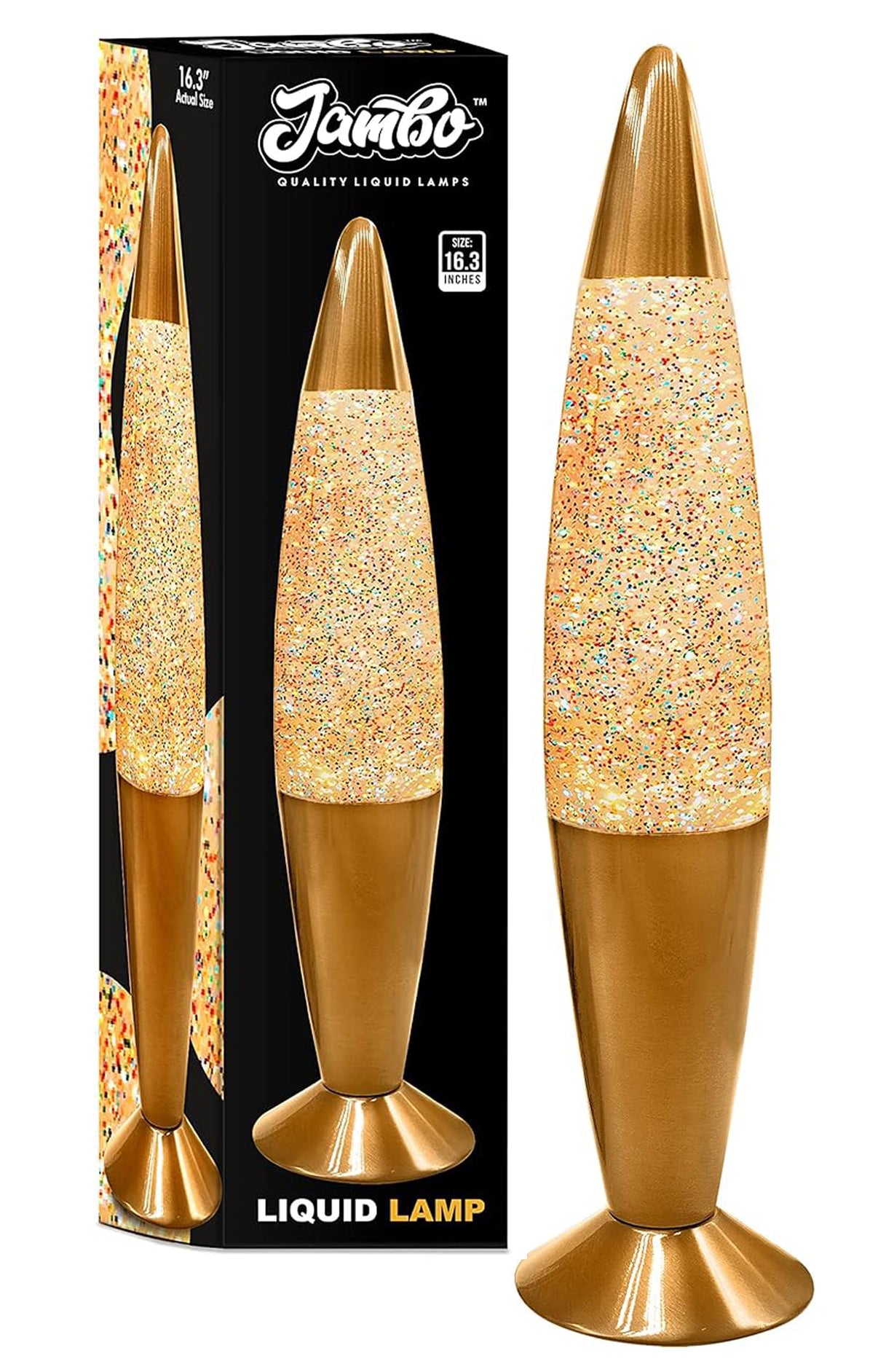 Jambo 16-Inch Rainbow Glitter Lamp I Beautiful Liquid Lamp I Entertaining for Adults and Kids I Perfect Holiday Gift