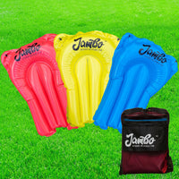 JAMBO 3-Pack Lawn Water Slide Bodyboards with Mesh Storage Bag – Includes Slide Repair Patches, Ground Anchors & Hose Adaptors – Bodyboards Set for Kids and Adults