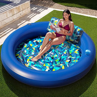 JAMBO 76" Round Tanning Pool Lounger – Extra Large Inflatable Floating Sun Bed for Adults