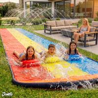 JAMBO 16ft Premium Slip & Slide with 3 Body Boards – Triple Sprinklers