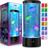 JAMBO 15" Beautiful Round Large Jellyfish Lamp, Mood Lamp, Room Decoration 17 Colors Led Lamp